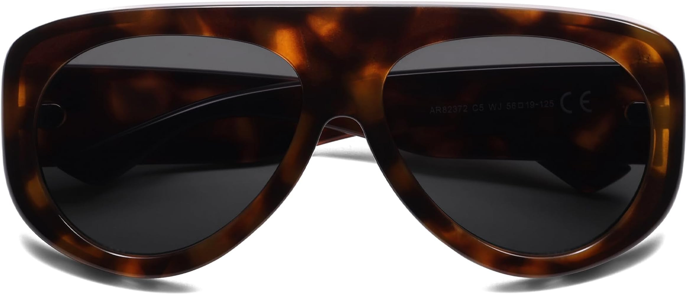 Trendy Aviator Sunglasses Womens Mens Retro 90s Rectangle Wrap Shades Oversized Style AR82372 | Amazon (US)