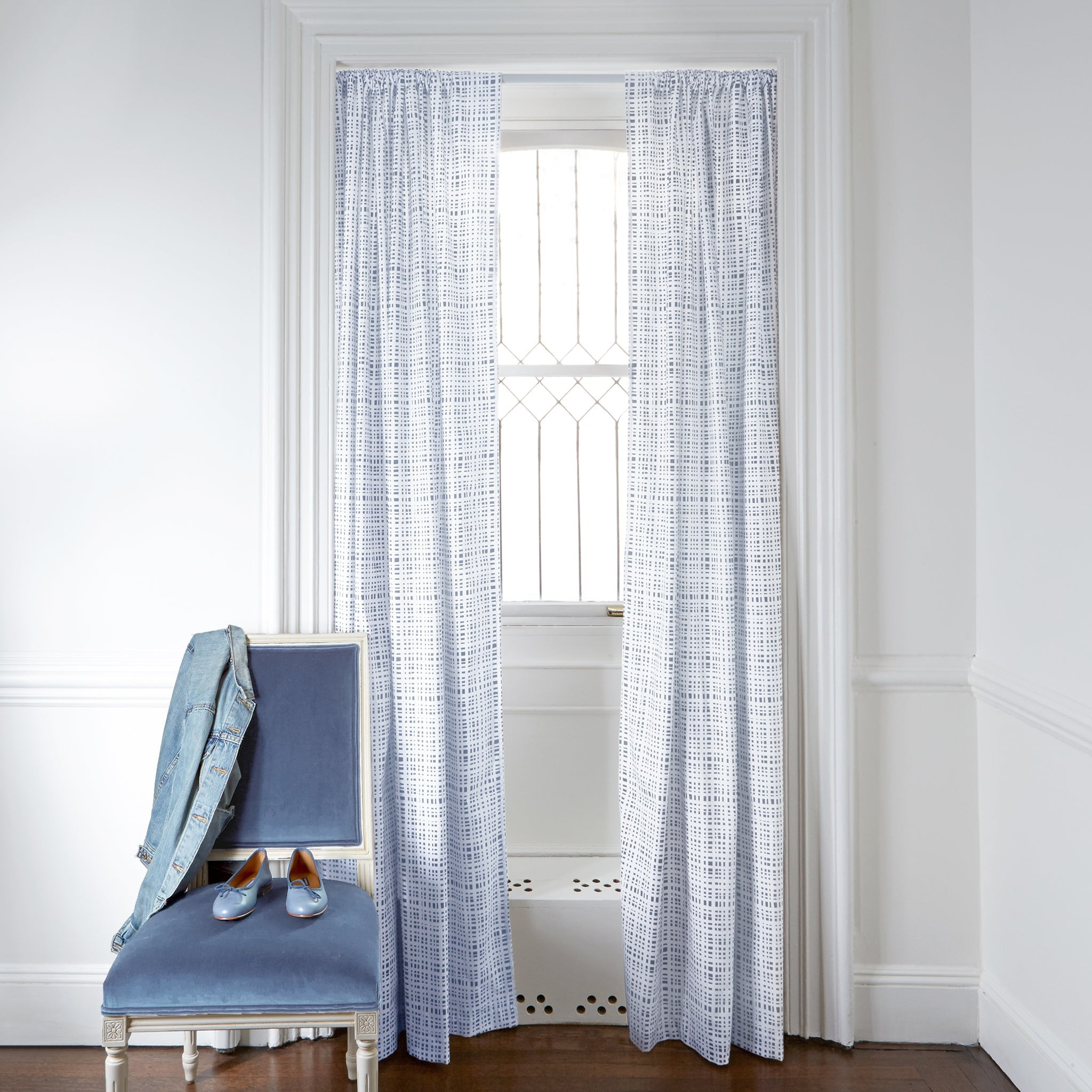 Pepper Home | Sky Blue Gingham Custom Curtains | Pepper