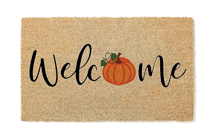 Welcome Pumpkin Door Mat | Fall Doormat | Welcome Mat | Cute Pumpkin Fall Door Mat | Fall Autumn ... | Amazon (US)