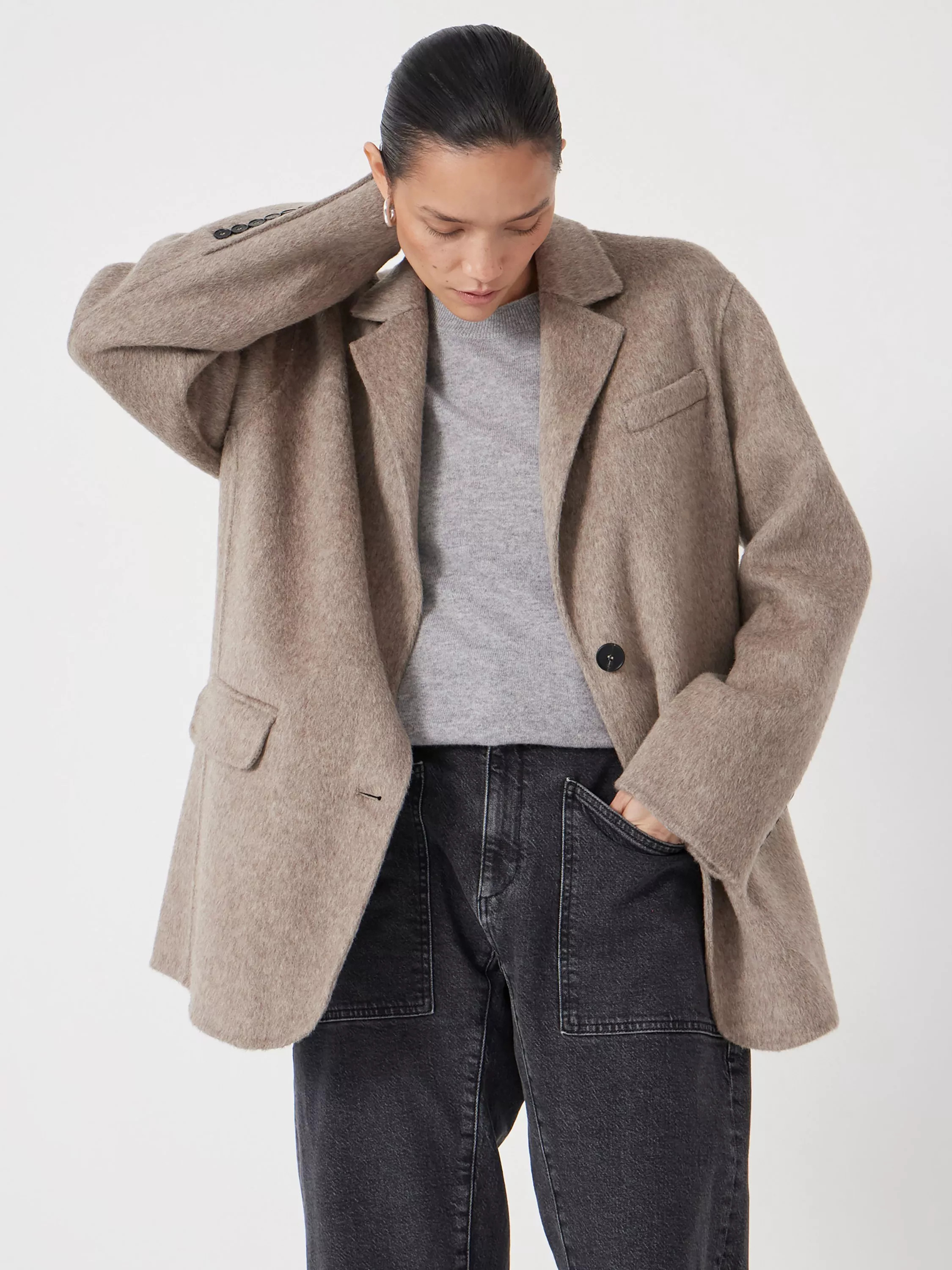 Wool Single Breasted Blazer, Oatmeal Marl | John Lewis (UK)