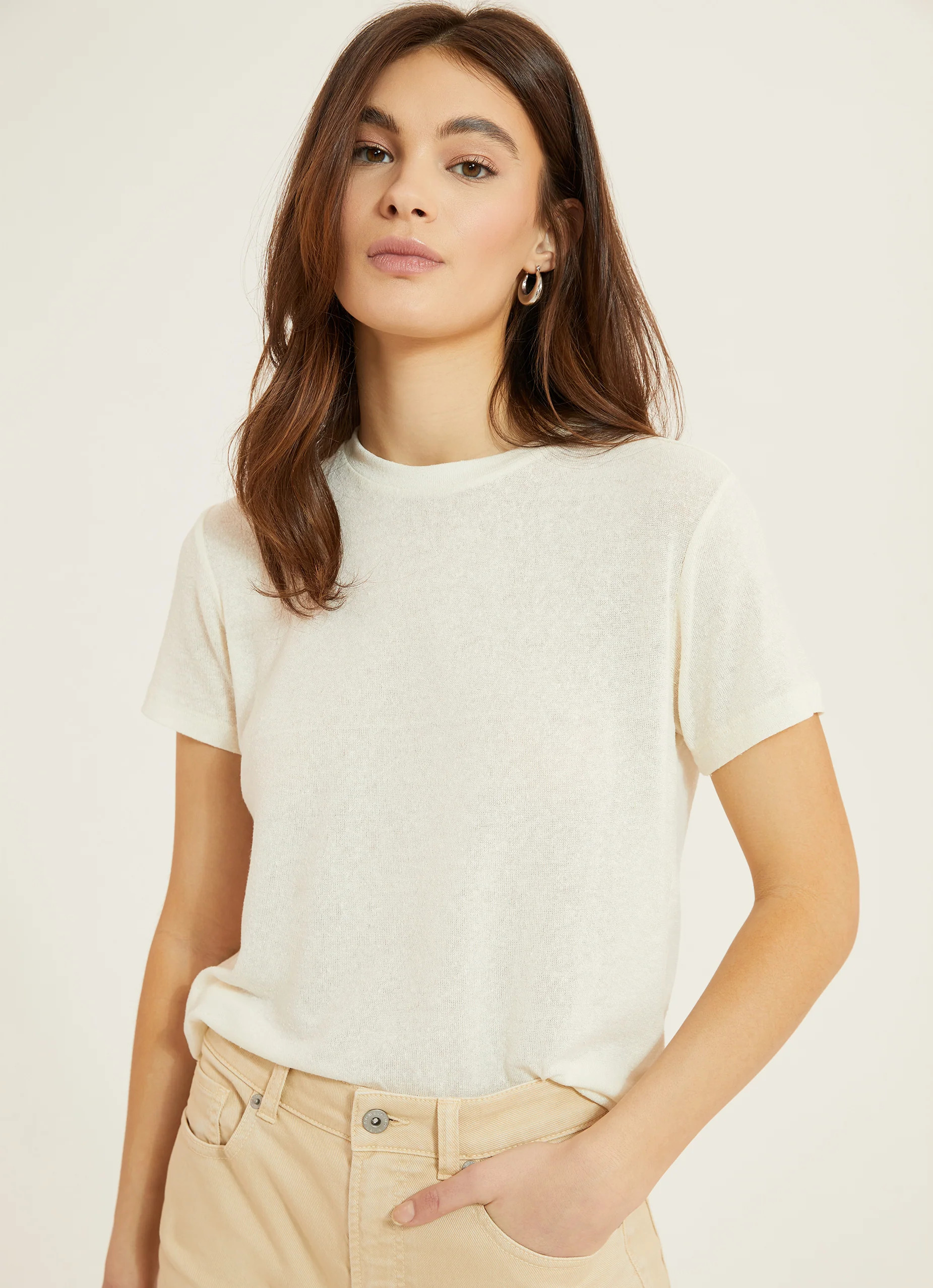 Crew Neck Donegal Tee | Something Navy