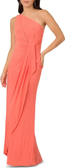 Adrianna Papell One-Shoulder Jersey Gown | Nordstrom | Nordstrom