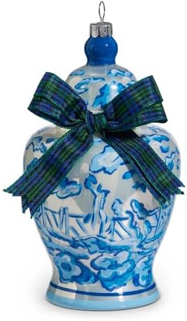 Raz Imports Ginger Jar with Black Watch Bow Hanging Ornament, 6-inch Height, Christmas Holiday De... | Amazon (US)