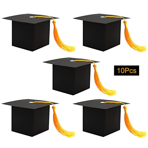 SDKI 10Pcs Graduation Gift Box for Party - Grad Cap Candy Boxes for Chocolate - Party Favor Decorations | Amazon (US)