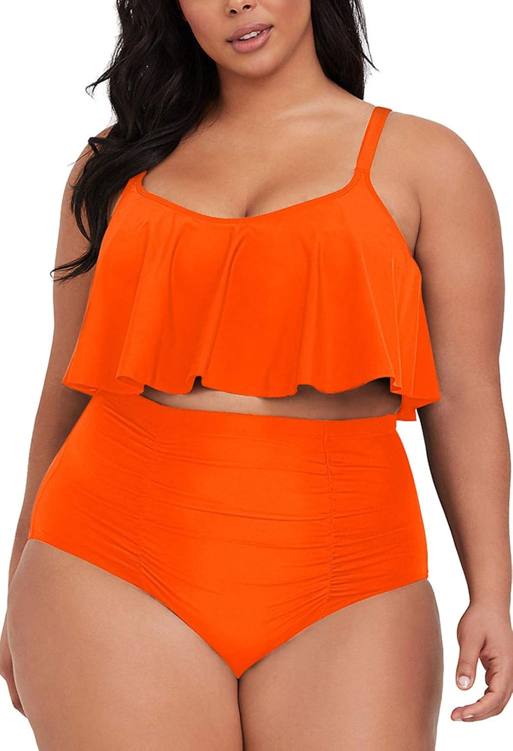 Sovoyontee Women's 2 Piece Plus Size High Waisted Swimsuit Bathing Suit | Amazon (US)