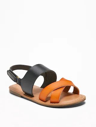 Color-Block Cross-Strap Sandals for Toddler Girls & Baby | Old Navy US