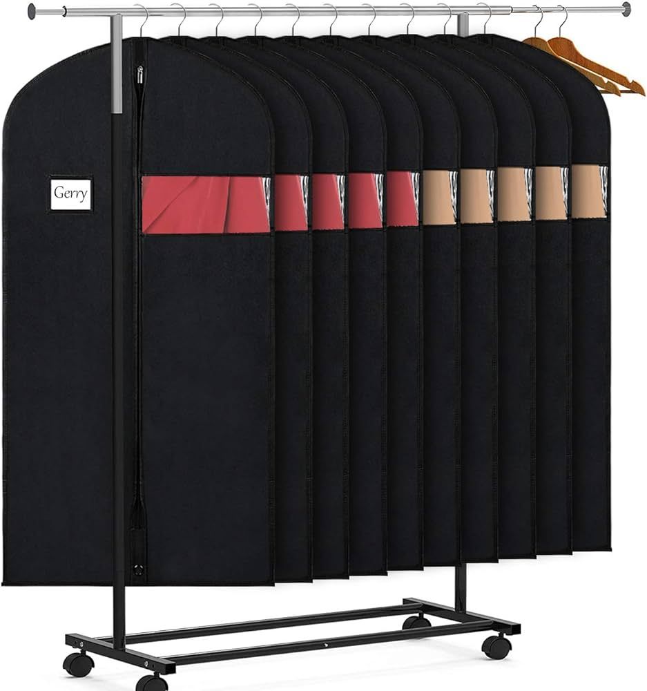 Amazon.com: Univivi 10 Pack Hanging Garment Long Gowns Cover 60" Suit Bag for Clothing Storage wi... | Amazon (US)
