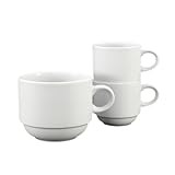 Fortessa Fortaluxe SuperWhite Vitrified China Dinnerware, Cassia 3-Ounce Stackable Espresso Cup, Set | Amazon (US)