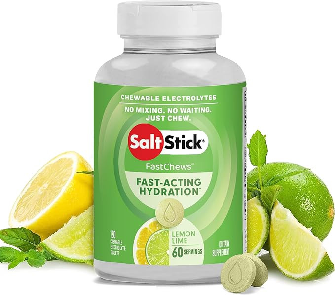SaltStick Electrolyte FastChews - 120 Lemon Lime Chewable Electrolytes - Salt Tablets for Running... | Amazon (US)