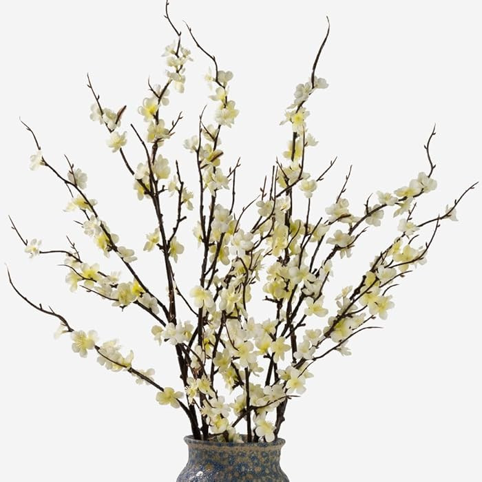 LESING 4pcs Cherry Blossom Flowers Artificial, Fake Silk Cherry Blossom Branches Tall Peach Bloss... | Amazon (US)