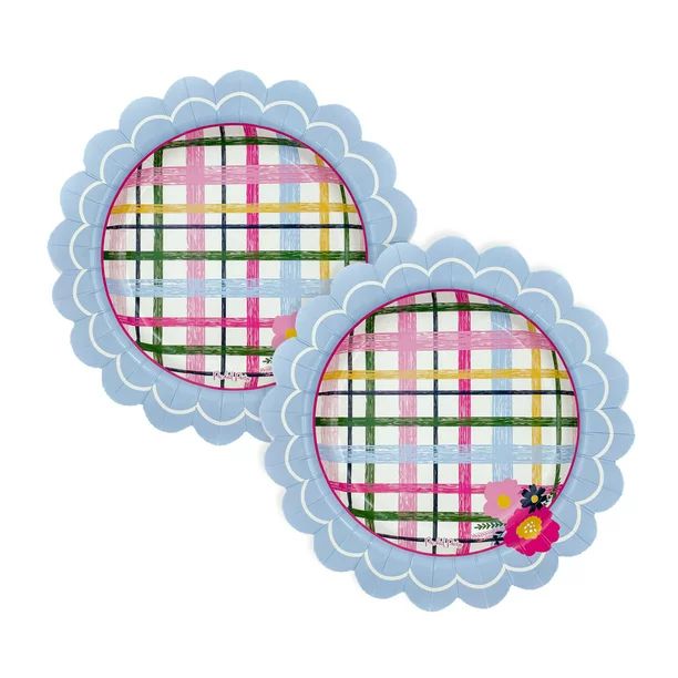 Packed Party 'Mad For Plaid' 8" Disposable Dessert Plate, 3 x 10ct Bundle, 30 total pcs - Walmart... | Walmart (US)