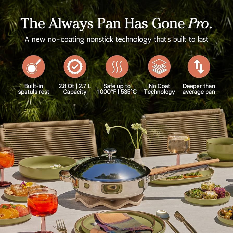 Our Place Titanium Always Pan Pro - No-Coating Nonstick Technology | Tri-Ply Construction with Ti... | Amazon (US)