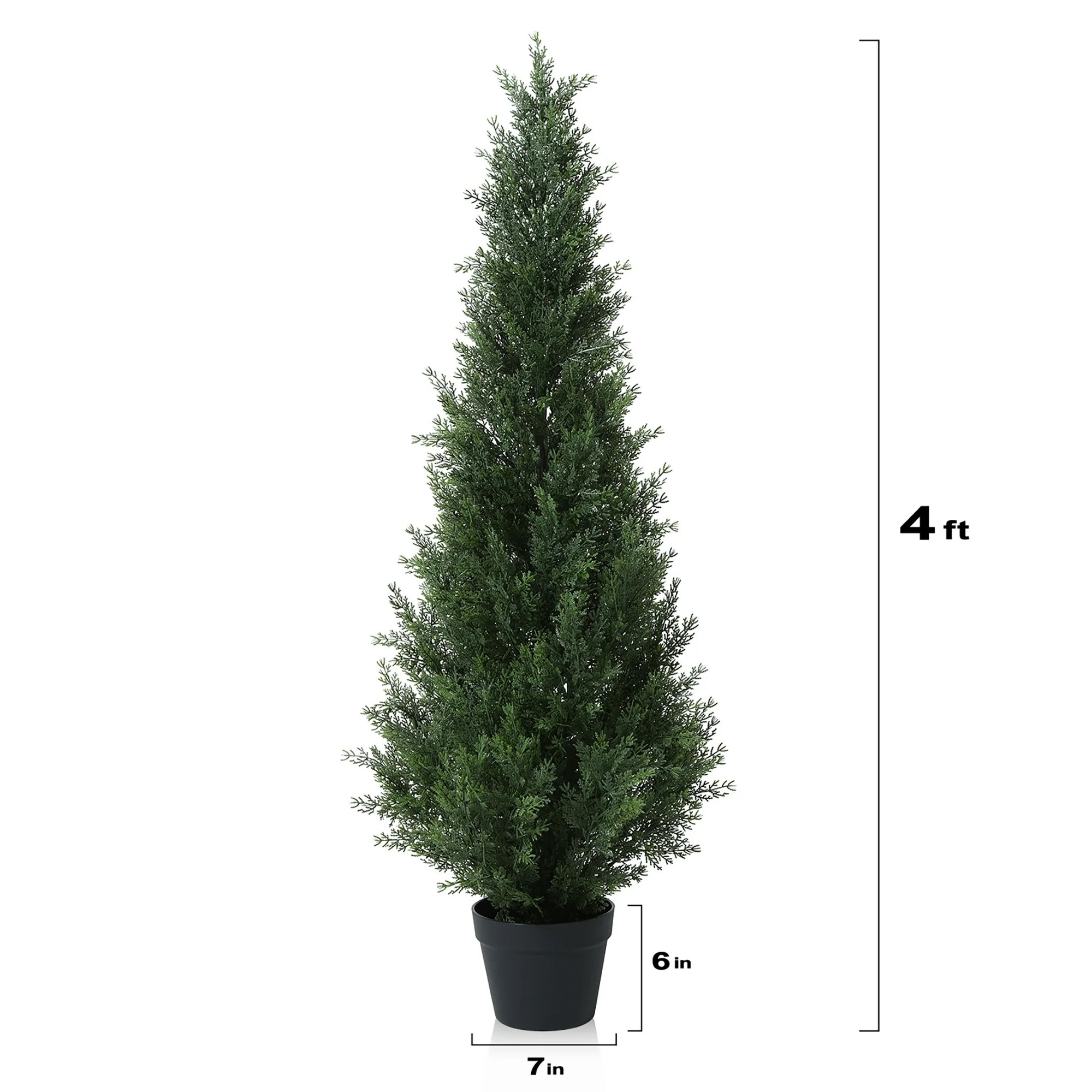 Artificial Cedar Tree 4Ft Outdoor Artificial Topiary Cedar Plants Fake Tree UV Rated Potted Tree ... | Walmart (US)