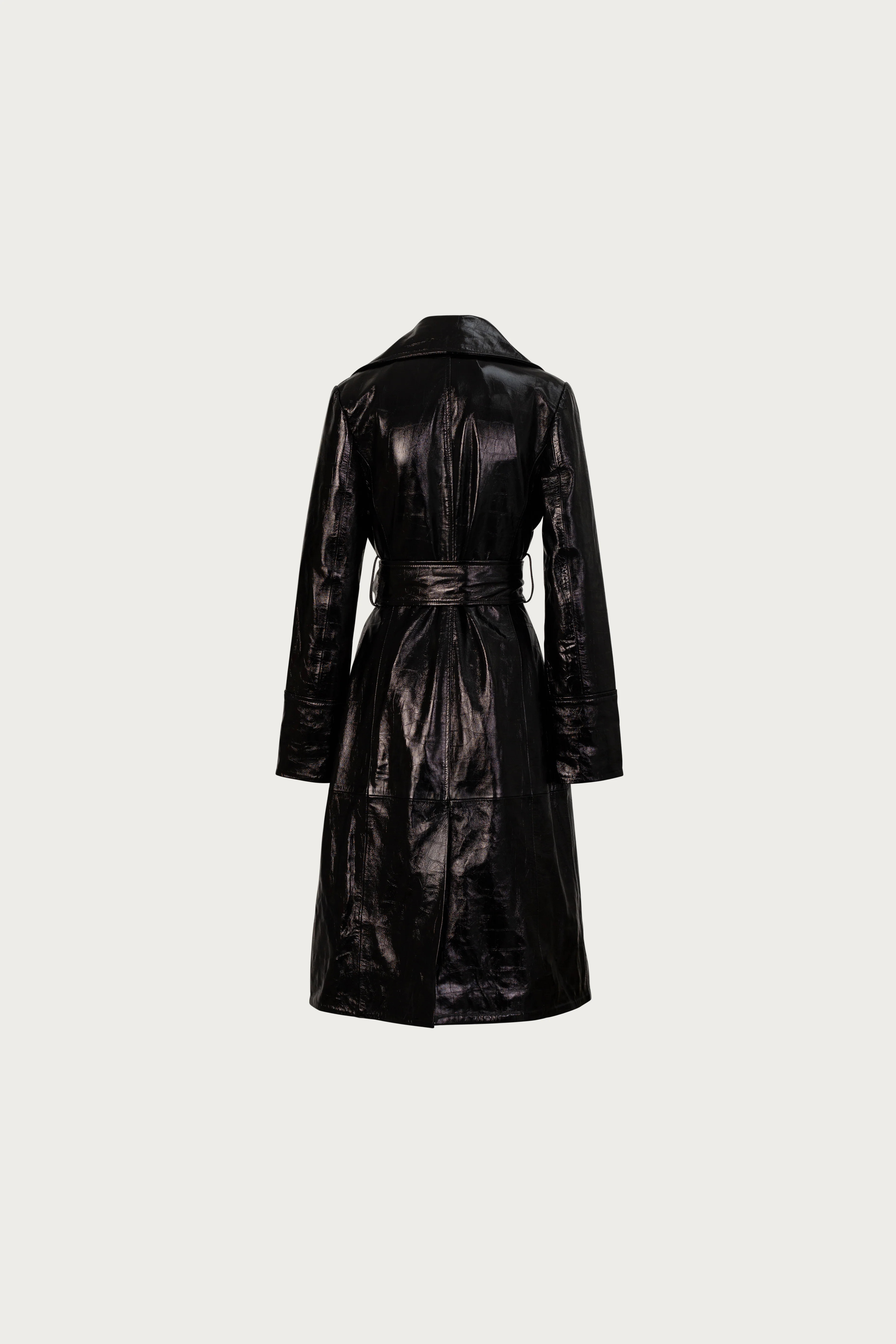 The Leather Trench (Black) | SAME