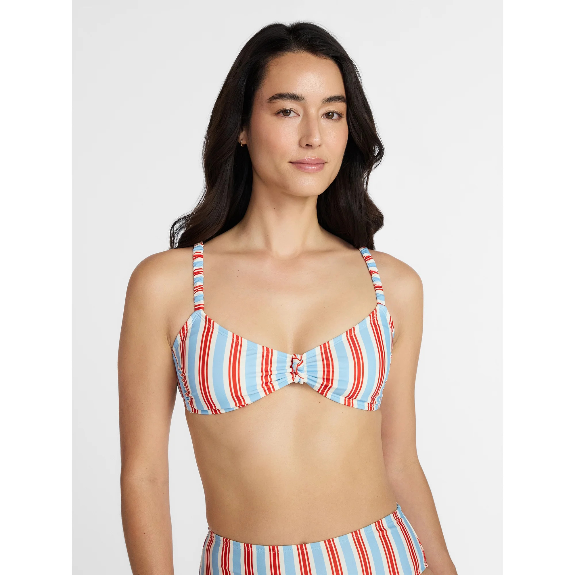 Time and Tru Women's and Women's Plus Knot Front Bralette Bikini Top, Sizes XS-3X | Walmart (US)