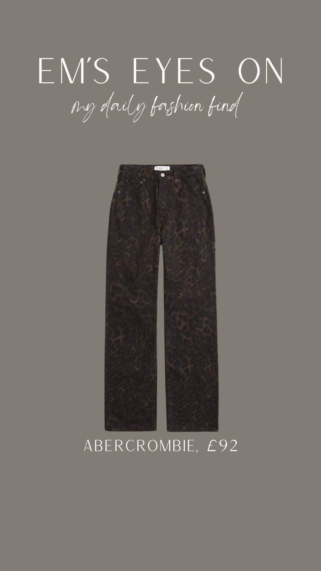 Em’s eyes on 👀 today’s fashion find 
Abercrombie leopard print jeans 

#LTKeurope #LTKautumn #LTKuk