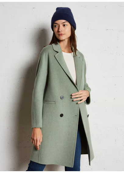 MANTEAU MI-LONG COL TAILLEUR EN LAINE MéLANGéE TILLEUL MAISON 123 - FEMME | Place des Tendances | Place des tendances (FR)