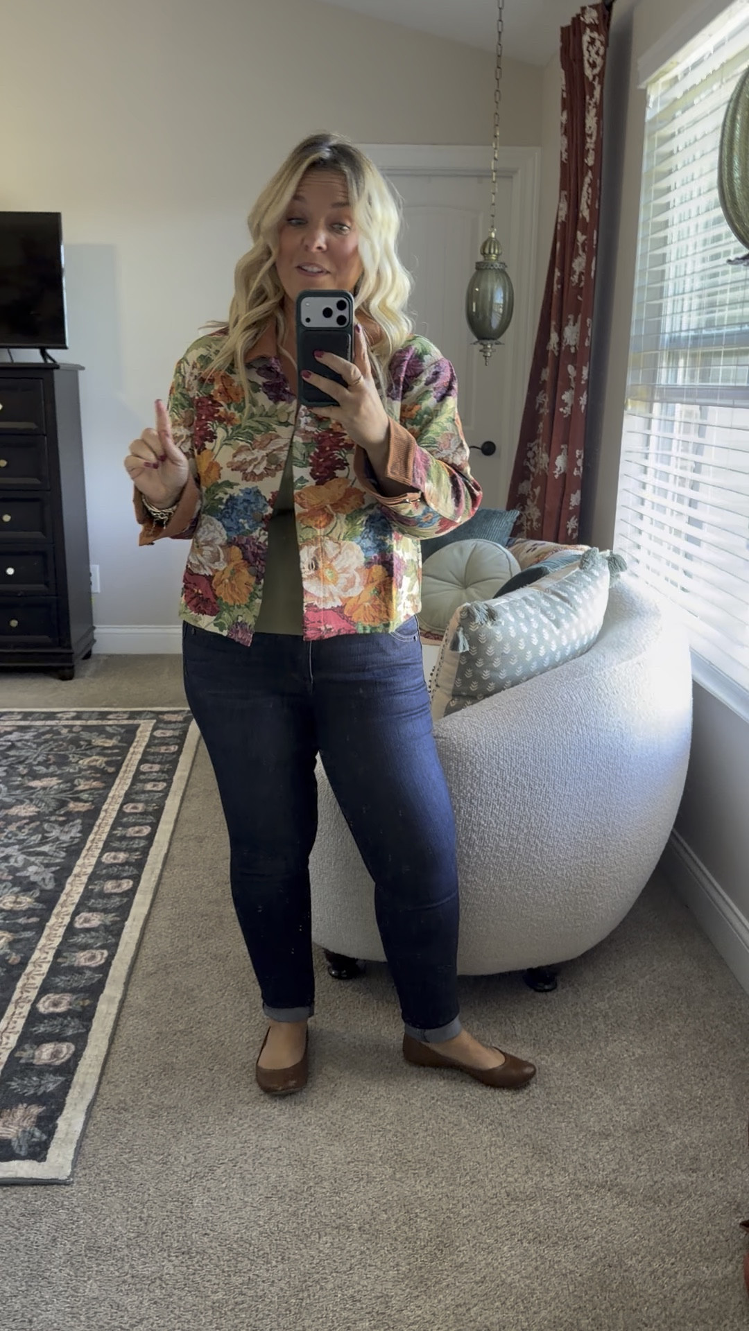I actually didn’t think I’d like this floral jacket but it reminds me a lot of Anthropologie in person! The corduroy details make it look so high end but it’s super affordable! I linked everything from my recent Shein order as I know that site scares some people but I sorted through the not so great stuff to find you all the GREAT ones! Scroll my LTK to see them all styled & remember Shein offers FREE returns so don’t be scared to try them! I sized down to a med from my usual lg but if you have a larger chest and want to button it, get your true size. 

#LTKFindsUnder50 #LTKMidsize #LTKPetite