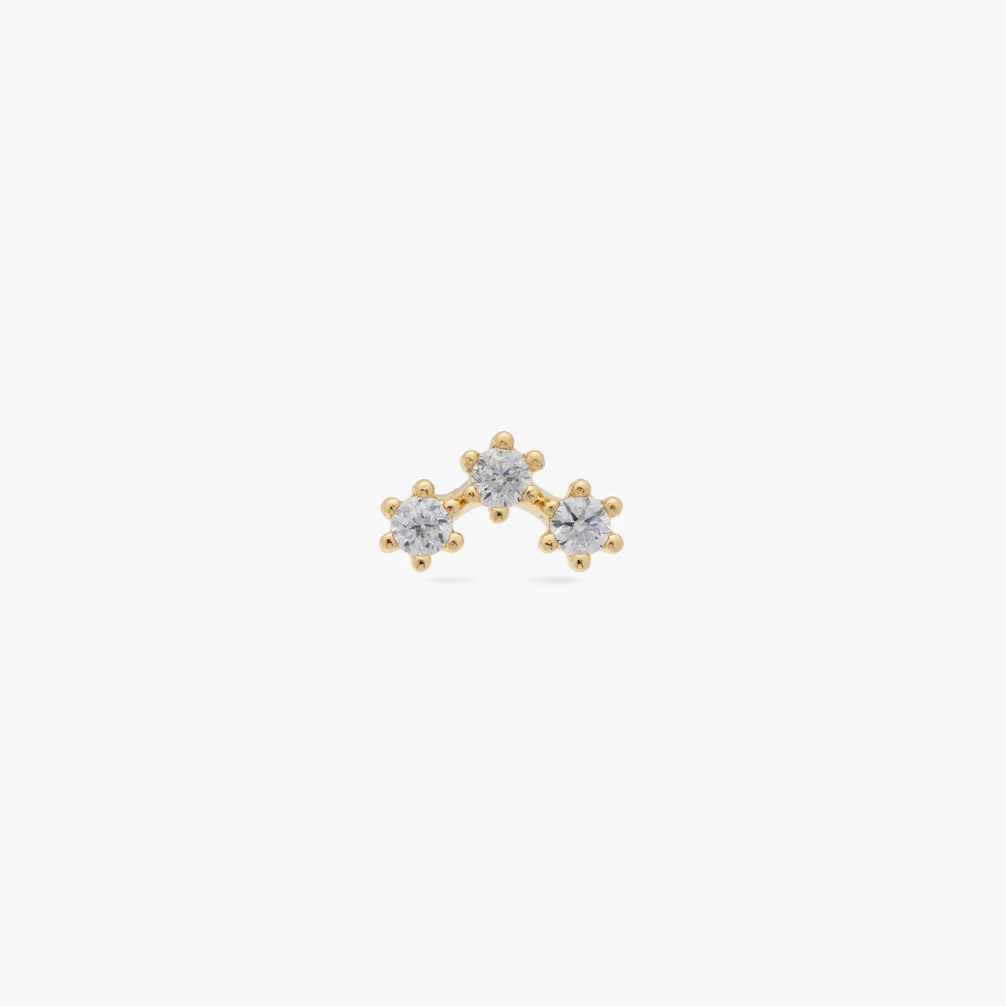 Gold CZ Cluster Flatback Stud | Studs