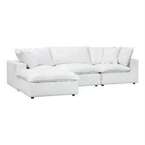 TOV Furniture Cali Pearl Modular White Upholstered 4 Piece Sectional | Homesquare