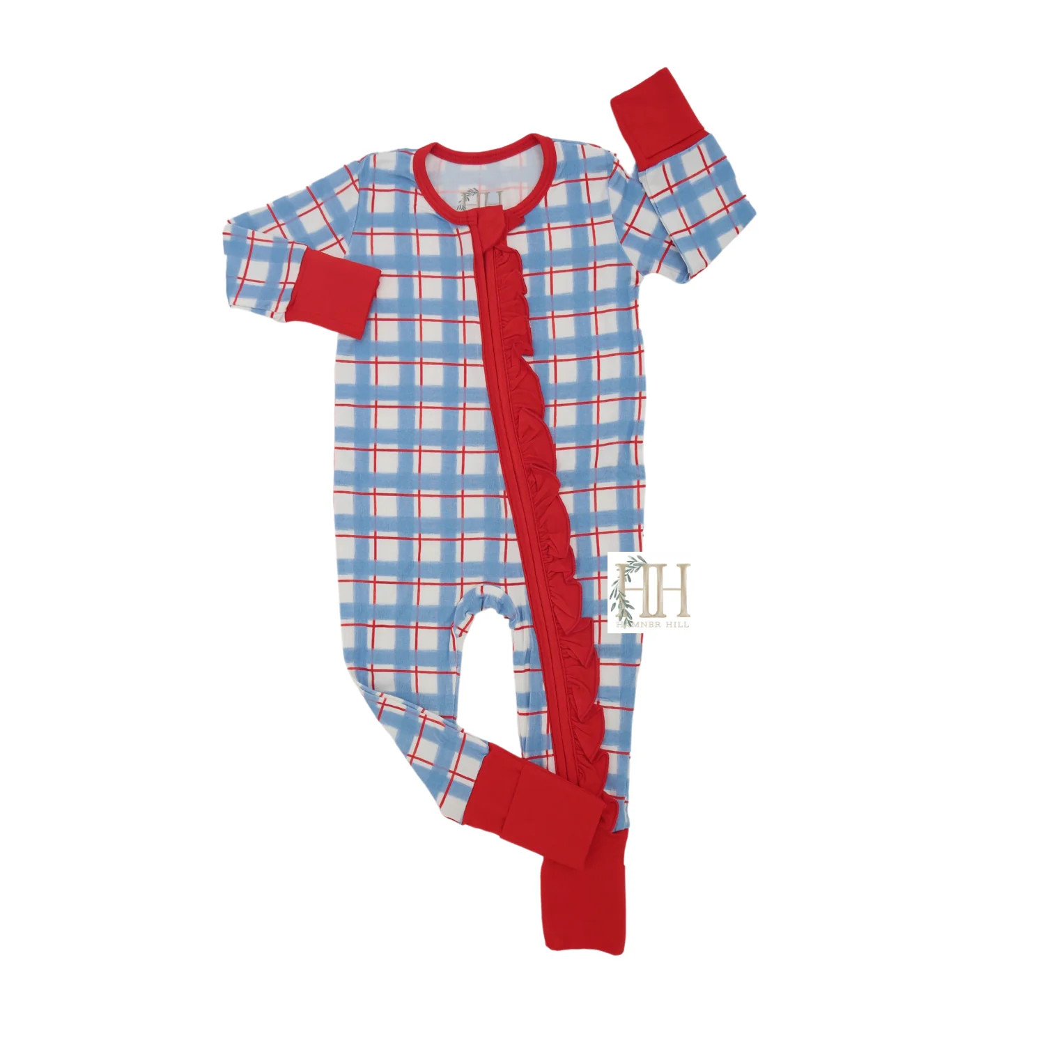 Girls Home of the Brave Ruffle Double Zipper Romper | Hamner Hill