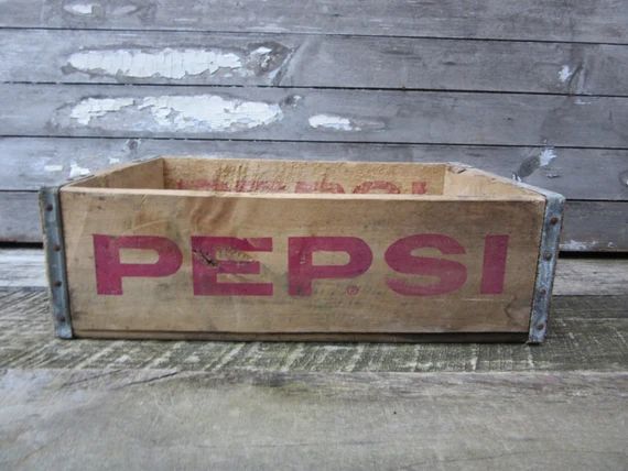 Vintage Wood Crate Pepsi Pepsi-Cola Beverages Delivery Box Antique Red Divided Box Rustic AGED Distr | Etsy (US)