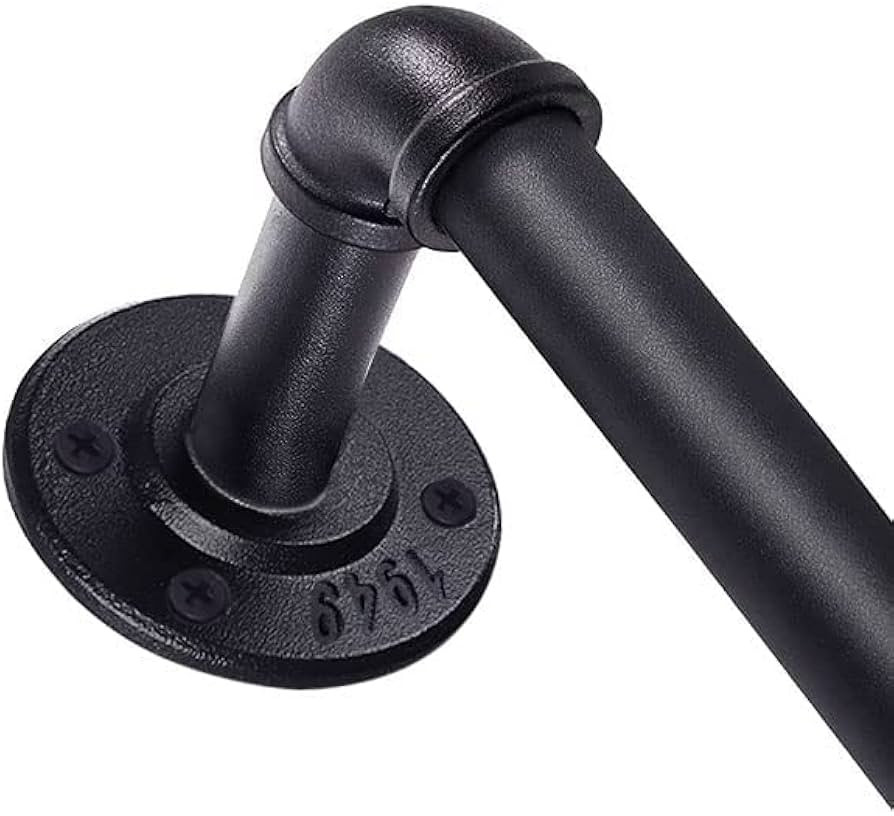 1 Inch Curtain Rods for Windows 66 to 120, Industrial Pipe Curtain Rod, Black Curtain Rod, Outdoo... | Amazon (US)