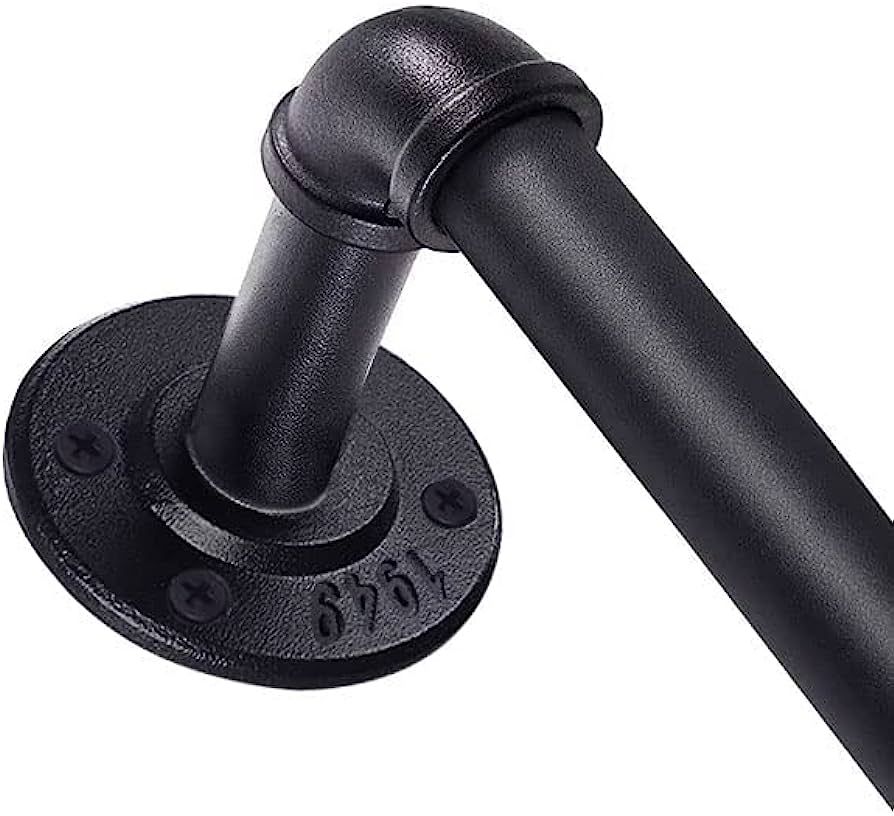 1 Inch Curtain Rods for Windows 66 to 120, Industrial Pipe Curtain Rod, Black Curtain Rod, Outdoo... | Amazon (US)