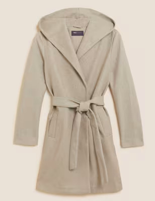 Belted Hooded Wrap Coatigan | M&S Collection | M&S | Marks & Spencer (UK)