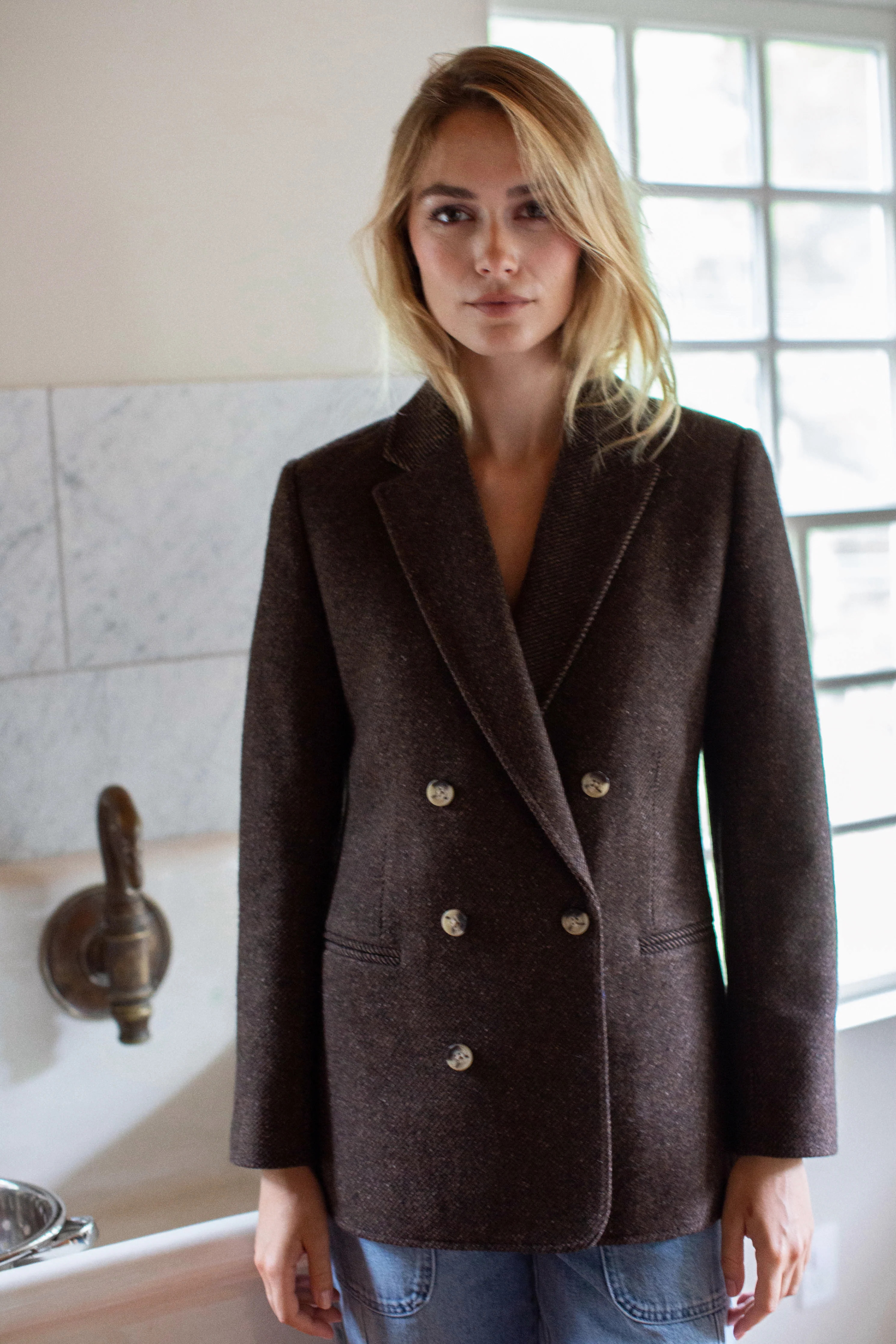 Hacking Jacket - Chocolate Herringbone | Marea