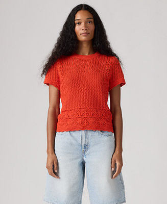 Levi's Women's Isabelle Crochet Short-Sleeve Sweater - Macy's | Macy's