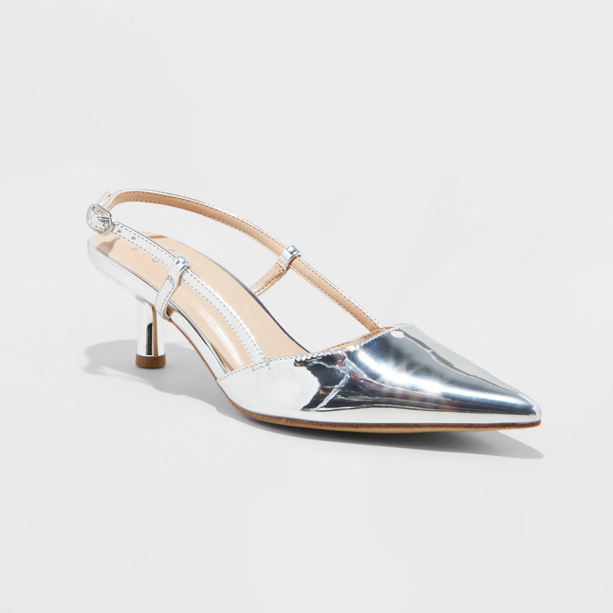 Women's Annette Slingback Heels - A New Day™ Silver 7.5 | Target