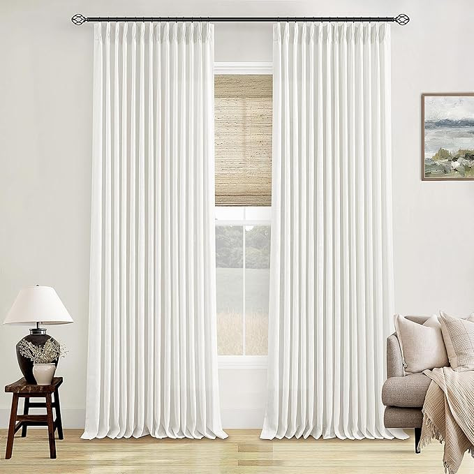 120 Inch Curtains High Ceiling Tall Curtains 2 Panels Set for Living Room Pinch Pleated with Hook... | Amazon (US)