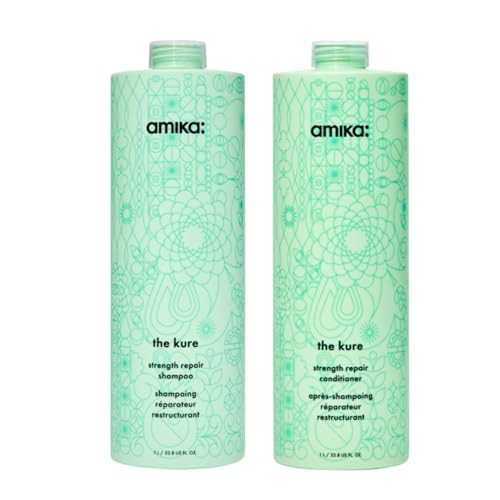 amika kure bond repair shampoo + conditioner , 1000ml each | Amazon (US)