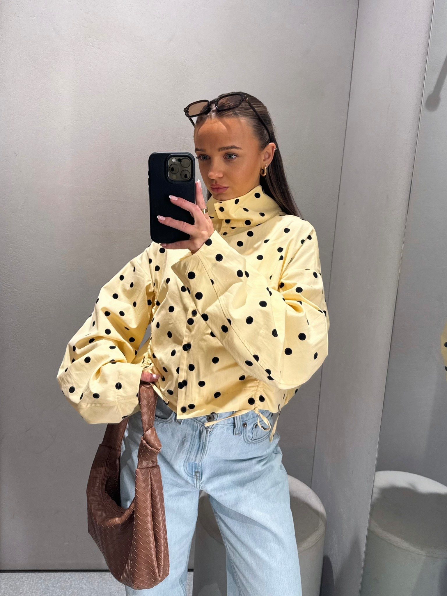 new in spring polka dot bomber jacket!!🌸

outfit summer yellow and black cropped casual zara viral high neck funnel neck button up trending 

#LTKuk #LTKspring #LTKsummer