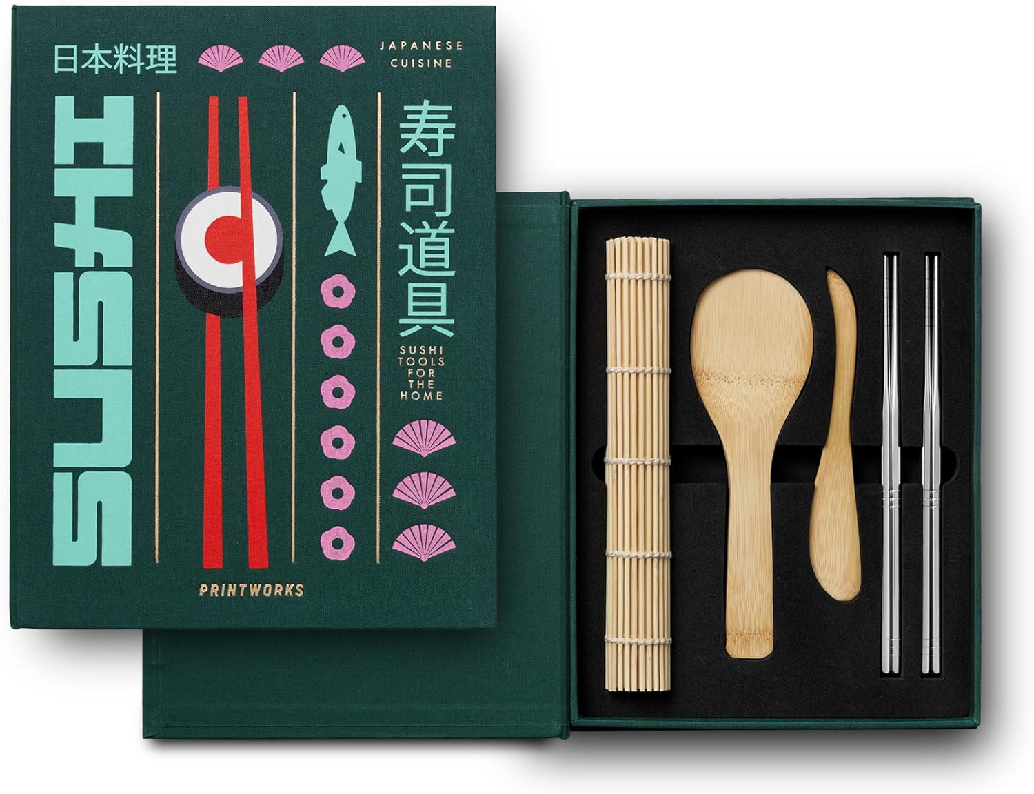 Printworks The Essentials, Sushi Tools – Sushi Making Kit with Roller, Rice Paddle, Spreading K... | Amazon (US)