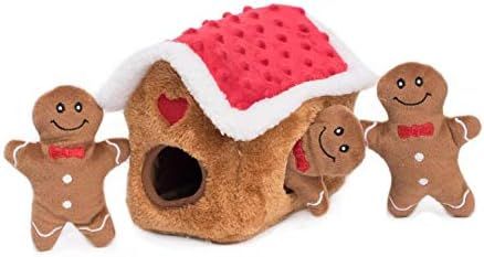 Pet Supplies : ZippyPaws Interactive Squeaky Hide and Seek Plush Dog Toy - Gingerbread House : Am... | Amazon (US)