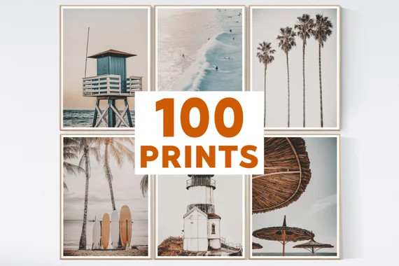 Neutral Beach Wall Art Prints Coastal Wall Art Prints Beach - Etsy | Etsy (US)