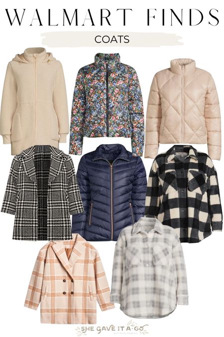 These coats from Walmart are amazing! They are all on trend and budget friendly, including the Sherpa one I have and love. The patterned quilted jacket is so cute too  

#LTKfindsunder50 #LTKfindsunder100 #LTKSeasonal