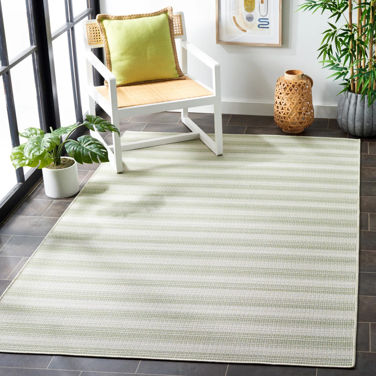 Trigg Area Indoor/Outdoor Area Rug In Olive/Ivory | Wayfair North America