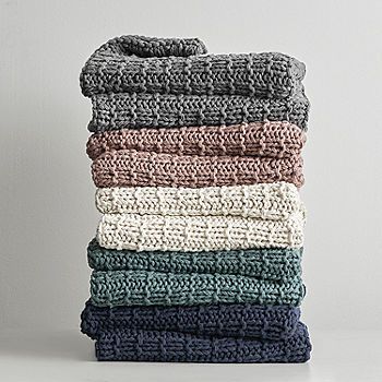 Fieldcrest Luxury Chunky Cotton Knit Midweight Throw | JCPenney