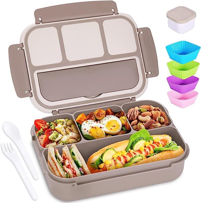 Bento Box Adult Lunch Box, Containers for Adults Men Women with 4 Compartments, Lunchable Food Co... | Amazon (US)