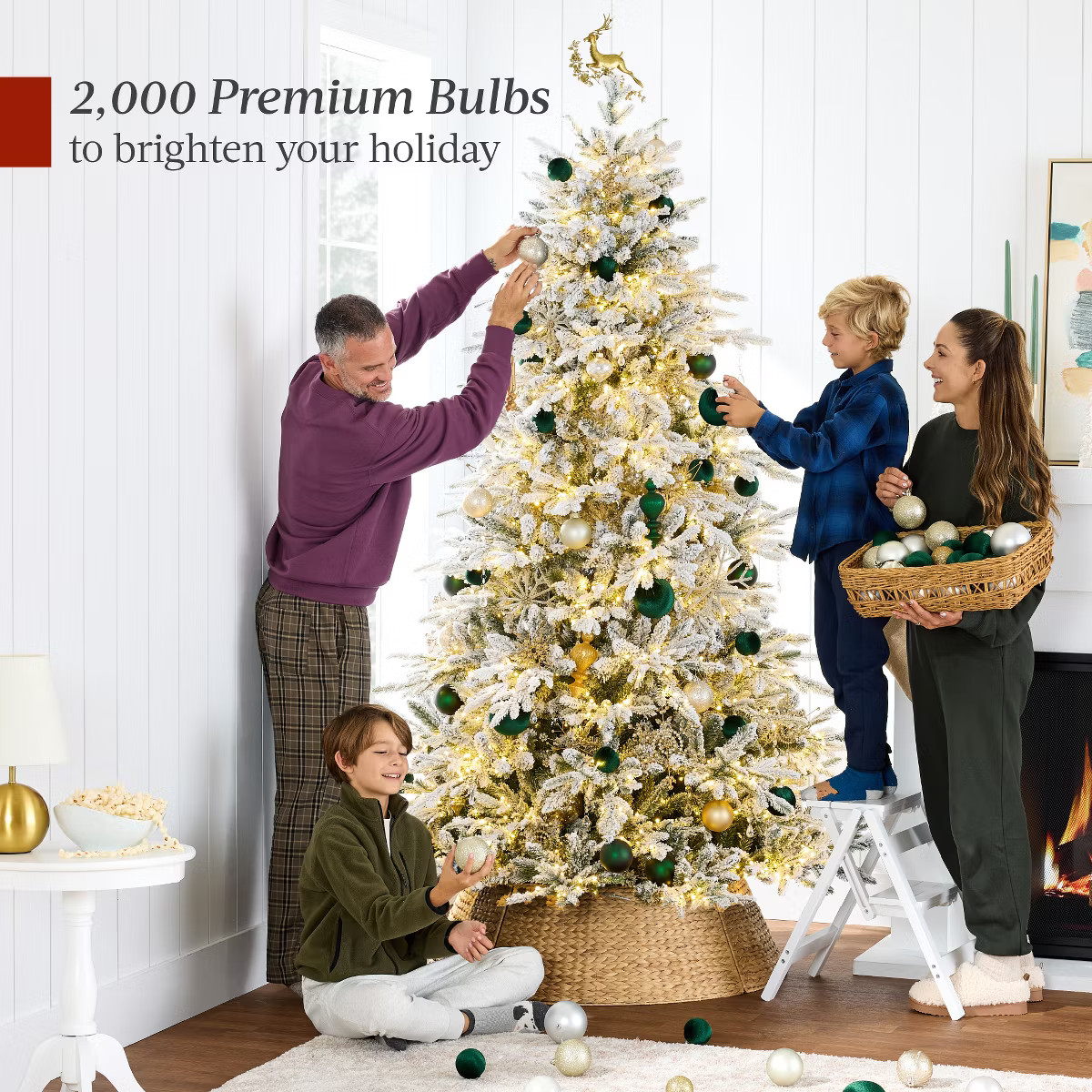 Best Choice Products 9ft Pre-Lit Flocked Full Aspen Noble Fir Christmas Tree w/ 2,000 2-in-1 Twin... | Target