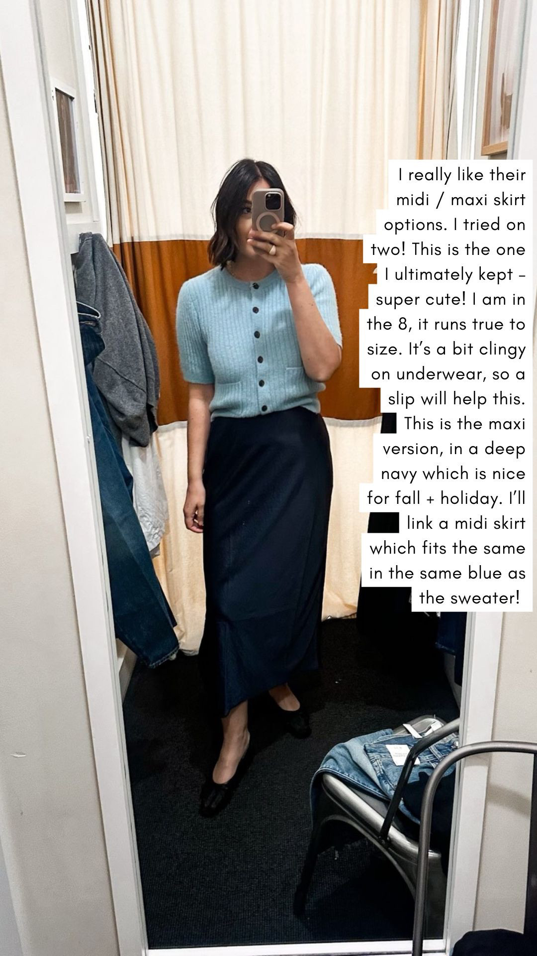 I'm in the medium of the sweater, 8 of the skirt. TTS!  

 #LTKOver40