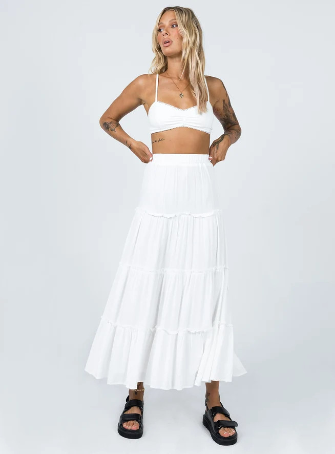 Miriah Maxi Skirt White | Princess Polly US