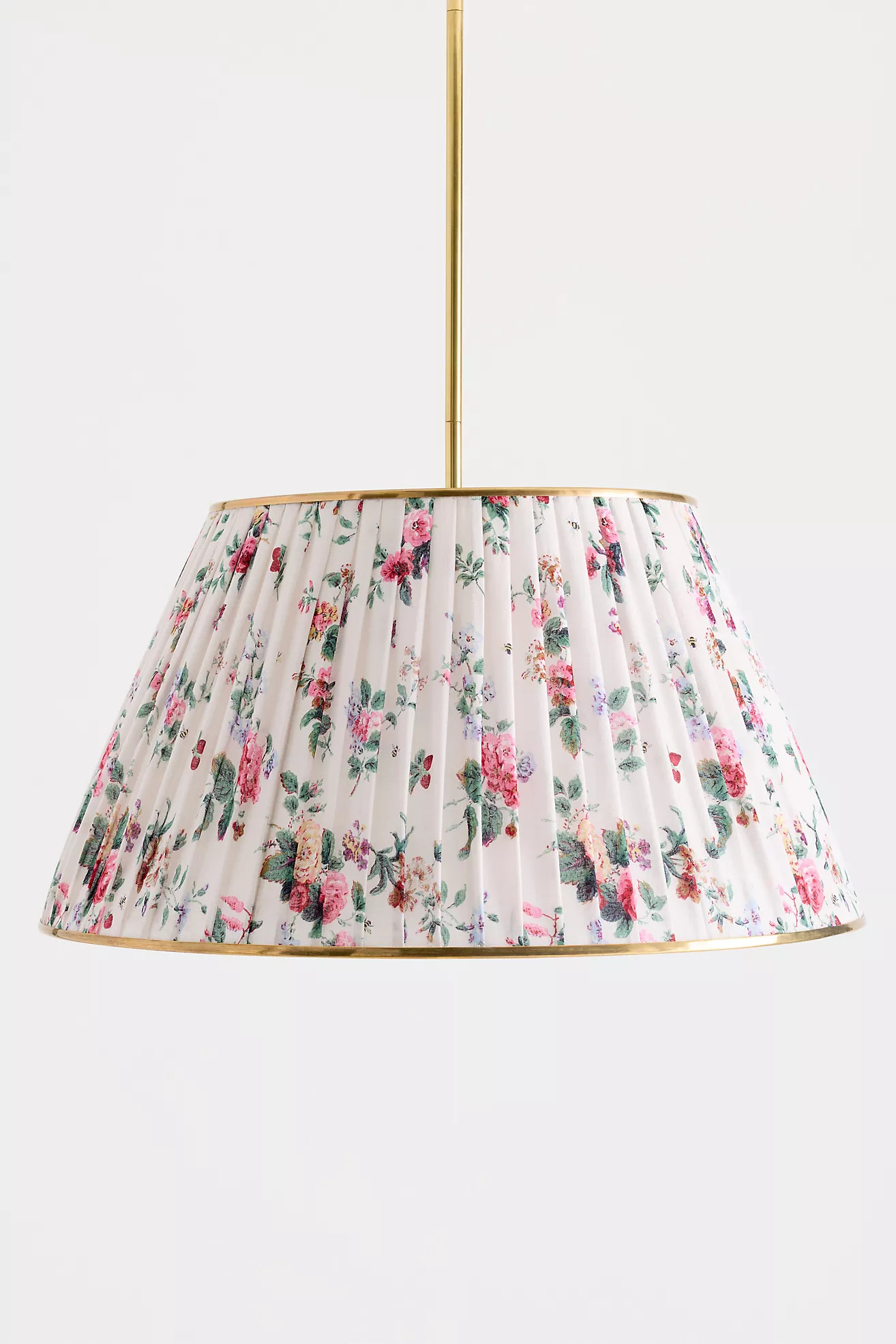 Lee Brass 24" Ruched Printed Semi-Flush Mount Pendant Light | Anthropologie (US)