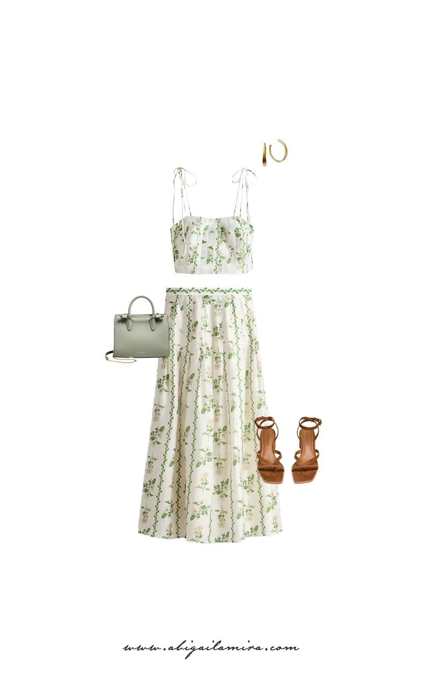 WHAT I'M WEARING WEDNESDAY 05/20/2026
Soft florals and flowing silhouettes come together beautifully in this effortlessly romantic look. The matching crop top and maxi skirt create a coordinated feel that’s both elegant and easy to wear, while warm-toned heels and delicate gold accessories add just the right touch of polish. Perfect for garden parties, vacation dinners, or sunny afternoons, this Outfit feels light, feminine, and timeless.

#LTKdatenight #LTKpartywear #LTKsummer