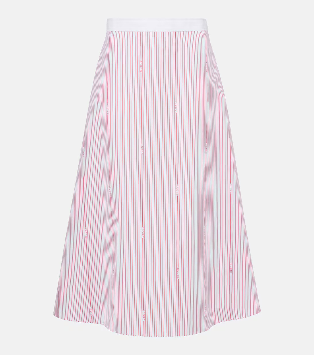 Striped fil coupé cotton midi skirt | Mytheresa (US/CA)