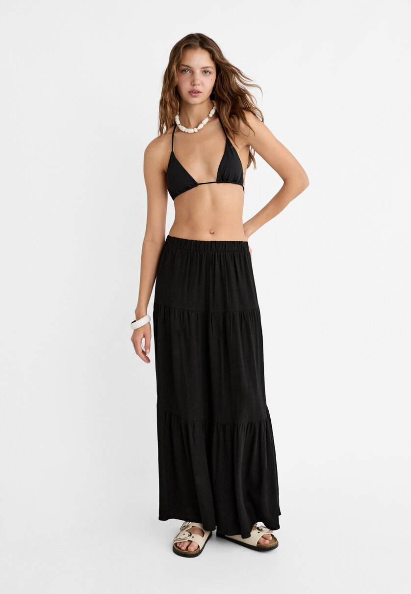 Boho midi skirt - Women's fashion | Stradivarius United Kingdom | Stradivarius (UK)