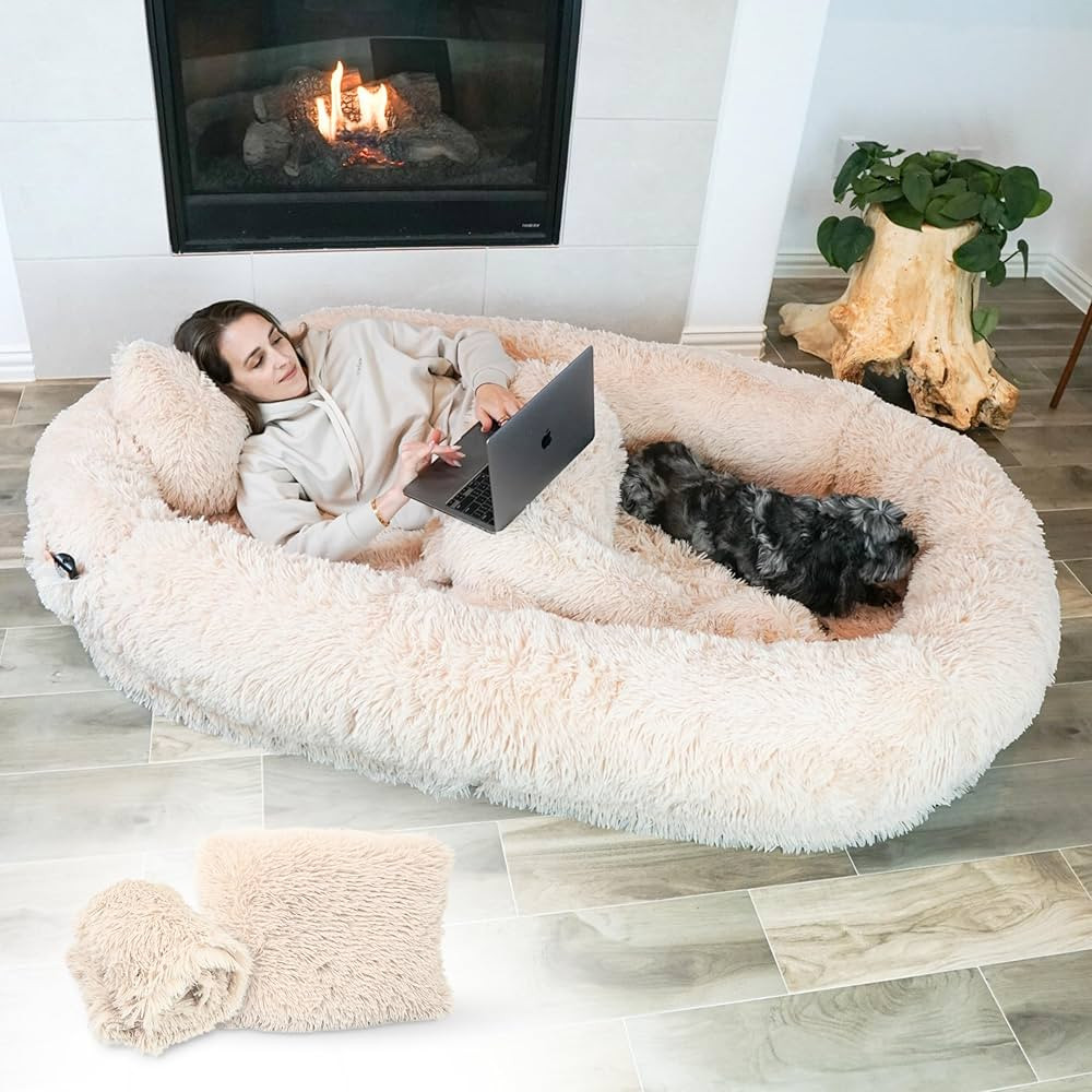 Deluxe Memory Foam Human Dog Bed for Adults, Kids, Pets - 73”x 47”x 14”- Human Size Dog Bed... | Amazon (US)